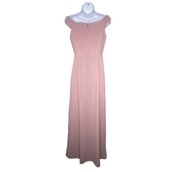 Social Bridesmaids‎ Womens Off-the-shoulder Pleated Bodice Dress Dusty Rose 2 - Picture 7 of 10